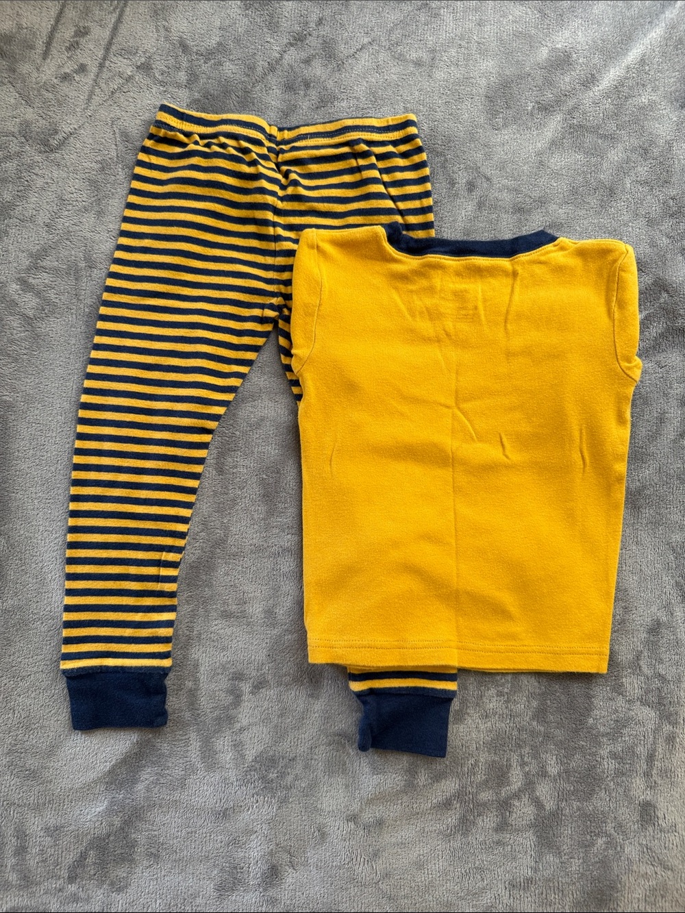 Carter's Yellow & Navy Construction Pajama Set with Stripes - Picture 9 of 9